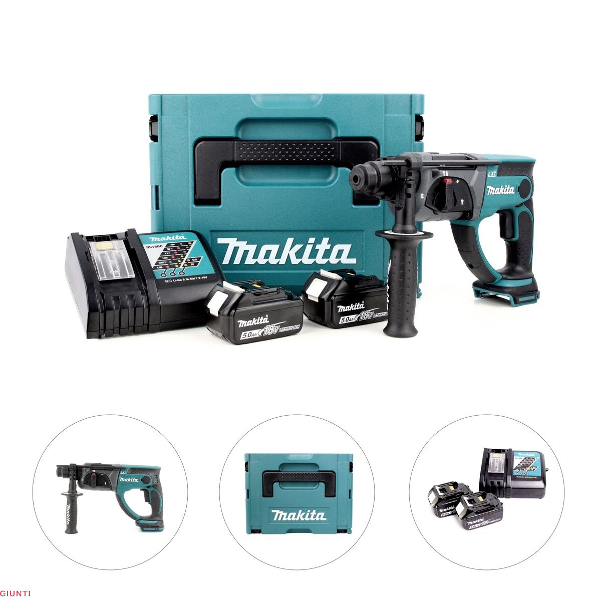 MAKITA DHR202RTJ TASSELLATORE 3 FUNZIONI 18V 5.0AhX2 SDS Giunti
